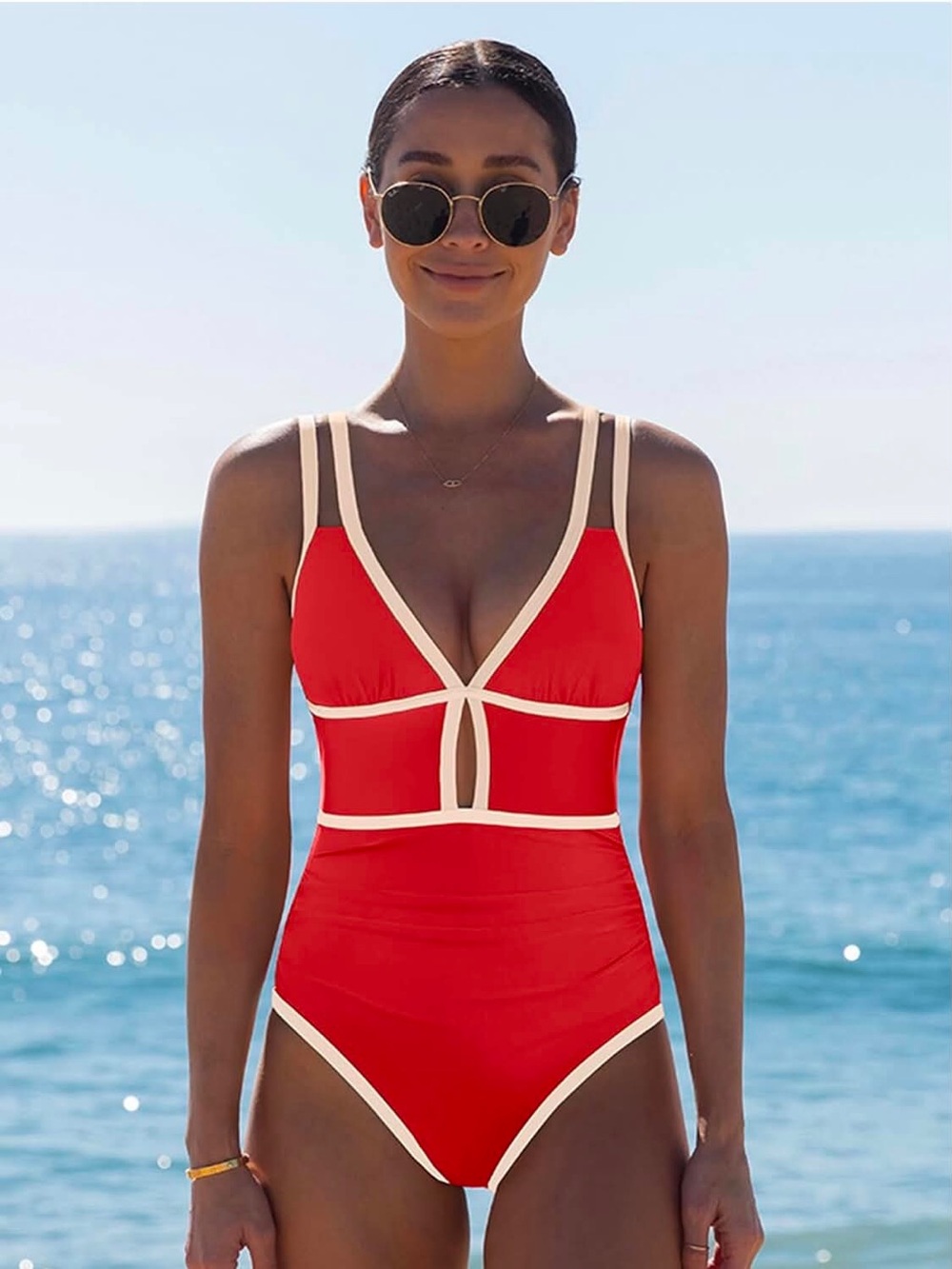 popvil Women One Piece Swimsuit 2026 Neon Tummy
Control Bathing Suit